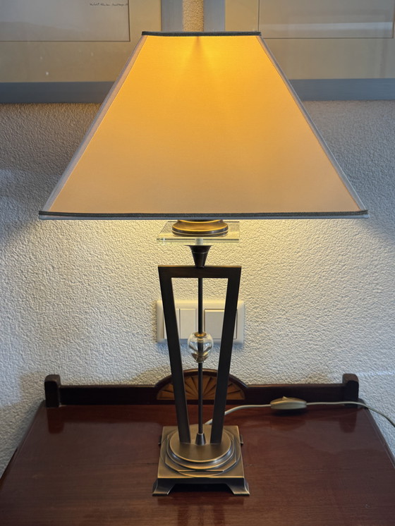 Image 1 of 🔷 UNICUM | Il Paralume Marina Bronze Table Lamp | Italian Design | Murano Glass | 1987-1995