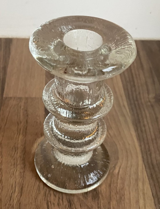 Image 1 of Pukeberg - Due candelabri in vetro ghiacciato disegnati da Stafan Gellerstedt