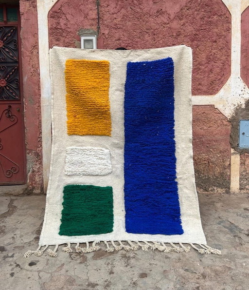 Handmade pure wool rug with colorful patterns, size 1.5/2.5 m – Alberto Bazzani, vloerkleden en tapijten