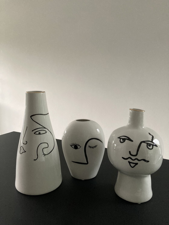 Image 1 of Conjunto de tres jarrones decorativos Palladier