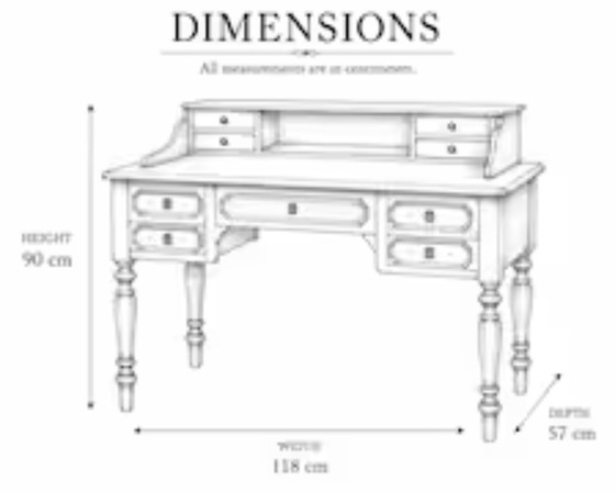 Antiek Notenhouten Bureau Eind 19e Eeuw – 9 Lades en Leren Bovenblad – Consoles, Wood (photo 2 of 10)