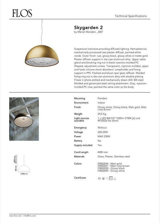 Image 1 of Flos Skygarden 2 Matt Gold (Durchmesser 90cm)