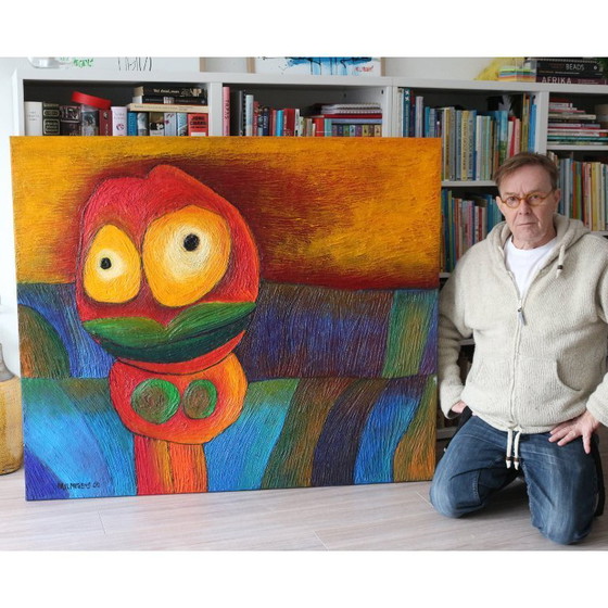 Image 1 of Large structural painting 'Girl in the Grass'