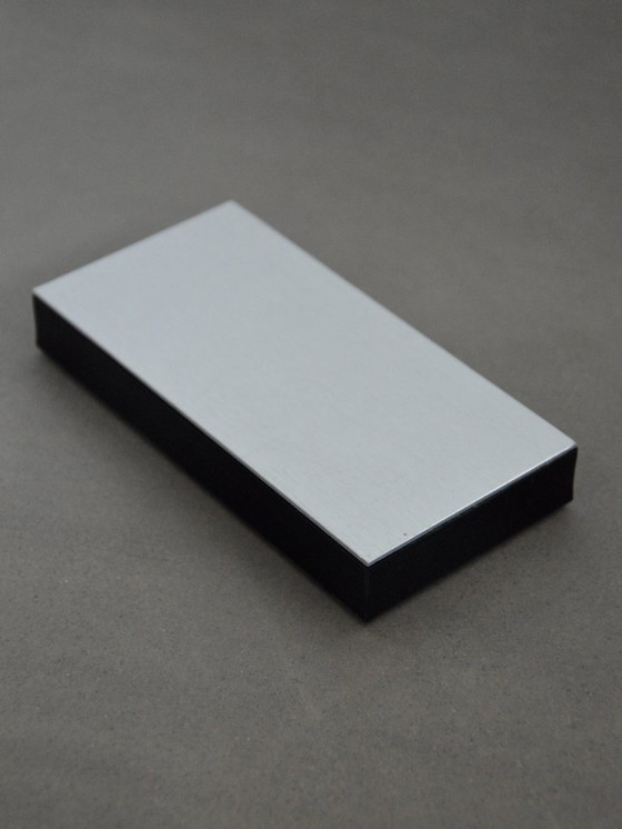 Image 1 of Candeliere in acciaio spazzolato, design Art Déco/Bauhaus