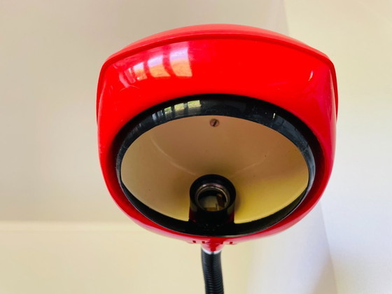 Image 1 of Retro futuristische rote Goosenck Schreibtischlampe aus der UdSSR, 1980er