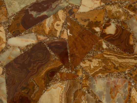 Image 1 of Mesa de mármol ónix con patas redondas de acero