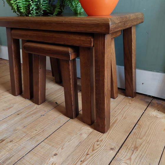 Image 1 of Brutalist vintage side tables nesting tables