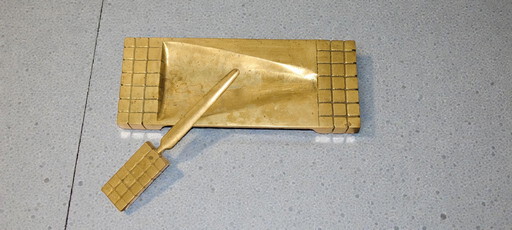 Brutalist Brass Desk Set 1960s – Sculptural Mid-Century Design, Style of Luigi Stefan Varga Office