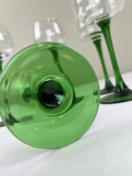 6 copas verdes Luminarc – Vasos y jarras, Crystal, Glass, Vintage (photo 7 of 8)