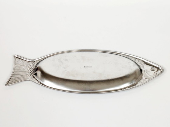 Image 1 of Piatto da portata vintage WMF Cromargan per pesce, stoviglie tedesche in acciaio inossidabile