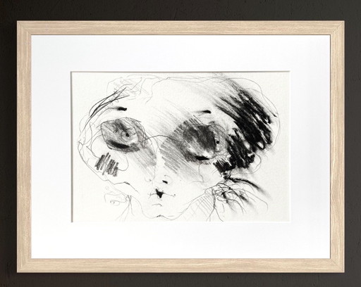 Robert Detheux - Magnifique portrait surréaliste - Vendu encadré 