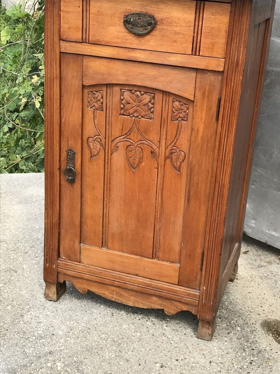 Antique Rustic Pinewood Nightstand (photo 4 of 8)