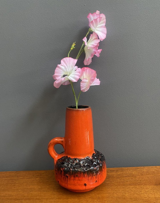 Image 1 of Orange Fat Lava vase by C.J Kreutz model 219 1960s 