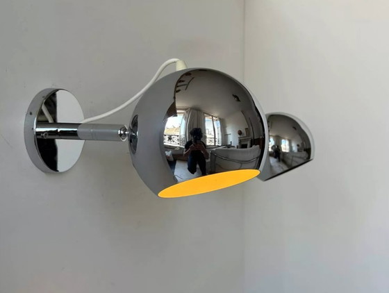 Image 1 of Coppia di applique vintage in cromo, regolabili, Francia 1960