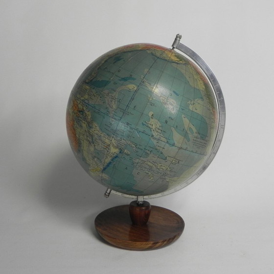 Image 1 of Rath Globe Made of Papier-Mache on Wooden Base, 1960s