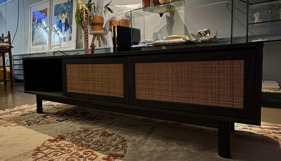 Image 1 of Rotan tv-meubel in Pierre Jeannette-stijl