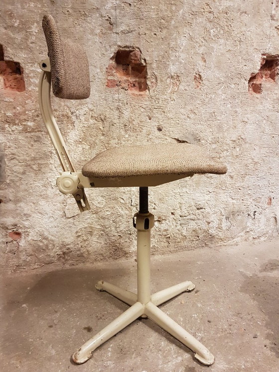 Image 1 of Selection of 4 industrial work chairs from the 1940s and 1950s