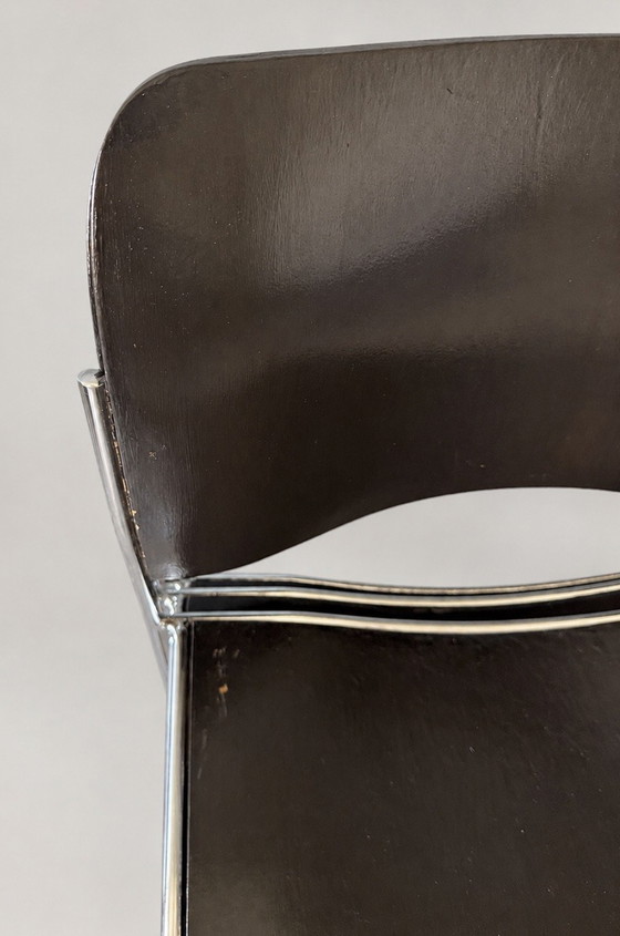Image 1 of 5x Howe 40/4 stoelen – David Rowlan, Donker Bruin, Hout
