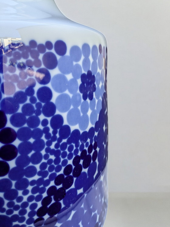 Image 1 of Vintage porcelain vase by H&C Heinrich Selb, genuine cobalt, white-blue floor vase in pop art style