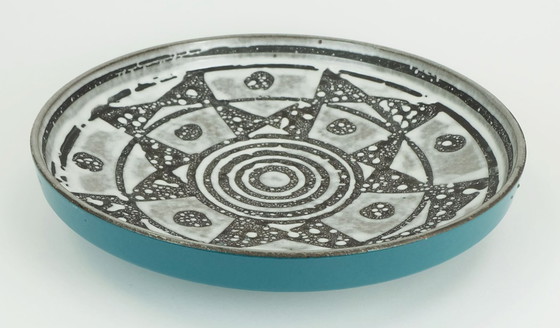 Image 1 of grande ciotola carstens piatto decorato ankara smalto grigio e marrone no. 1075-31 ceramica metà secolo 1960 wgp