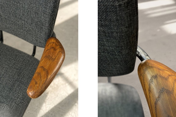 Sedia da ufficio girevole vintage in stile industriale scandinavo di metà secolo, prodotta da Verkstads AB (photo 10 of 16)