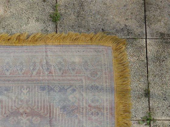 Image 1 of Kazak rug 180x150 cm vintage handmade oriental patterns ochre and burgundy