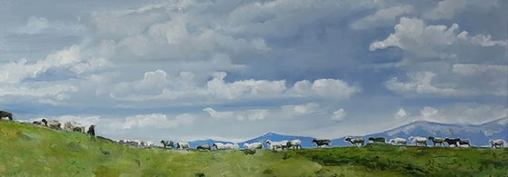 Original Oil Painting Contemporary Art Landscape Big Walk – Paintings & Drawings, Canvas (photo 7 of 7)