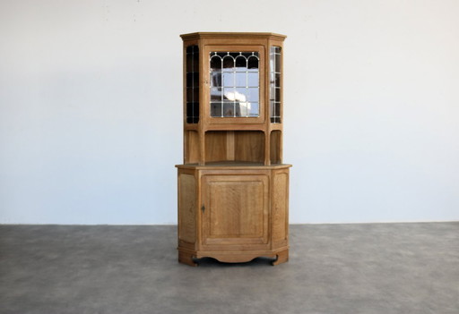 Brutalist Deense hoekkast/vitrinekast