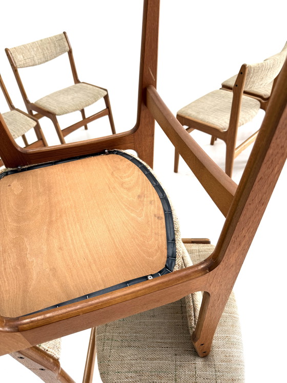 Set di 10 sedie da pranzo vintage, Erik Buch '60 – Wood, Textile (photo 12 of 13)