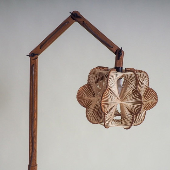 Lampada da terra danese vintage con paralume intrecciato, Lampade da terra, Carta, Marrone (foto 3 di 12)