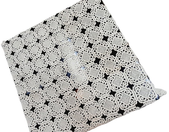 Image 1 of Vintage hand crochet tablecloth 77X72 CM