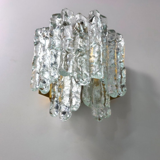 Image 1 of Set di lampade da parete Kalmar Franken in vetro ghiacciato, anni '70, metà secolo