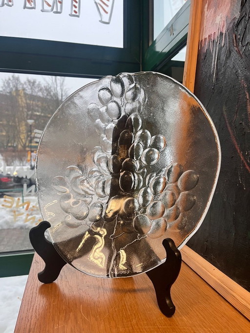 Grande piatto di vetro di Ann Wärff per Kosta Boda