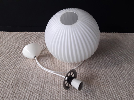 Image 1 of Louis Kalff for Philips Eindhoven, vintage milk glass pendant lamp, beautiful in its simplicity, Dutch design, MCM lamp