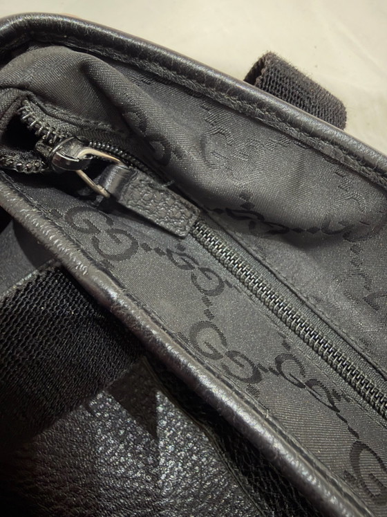Gucci GG Black Tote Bag, Tote tassen, Nylon, Zwart (foto 8 van 10)