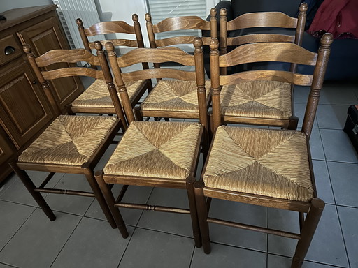 6 Chaises Paillées Campagne