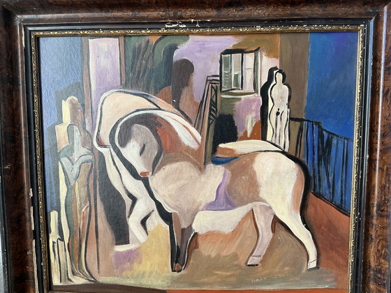 Image 1 of Kadar Bela unsigned Vintage Painting Cubism