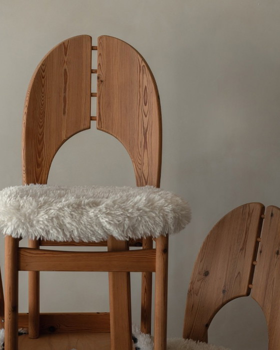 Image 1 of Vintage Danish Pine Dining Chairs (Set of 4) | Niels Koefoed Style | Rustic Scandinavian Modern | 1970s–80s