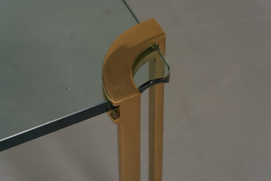 Image 1 of Tavolino da caffè grande in bronzo e vetro vintage di Peter Ghyczy, Germania, anni '70