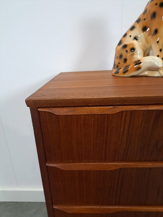 Image 1 of Danish teak chest of drawers with 4 drawers