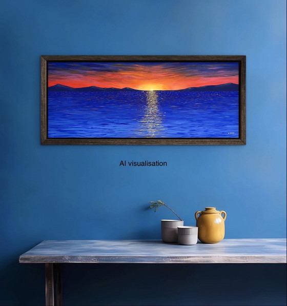 Le Chemin de Lumière - peinture acrylique panoramique 40x 100cm – Peintures et dessins, Cotton (photo 10 of 11)