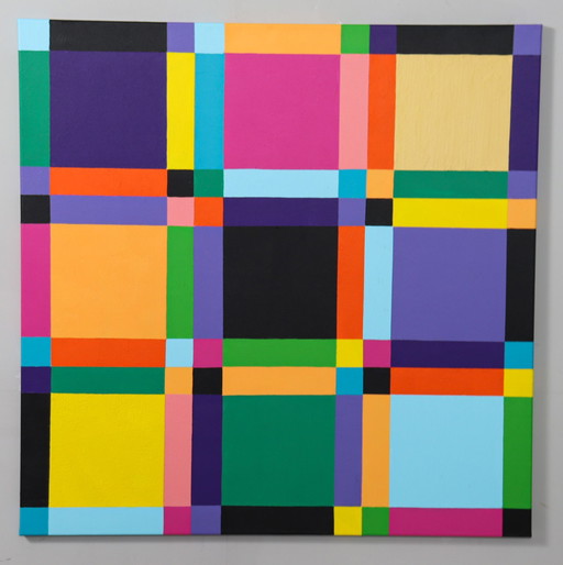 Lena László, Acrylic on canvas, 'Exactly 54 Geometric Forms'