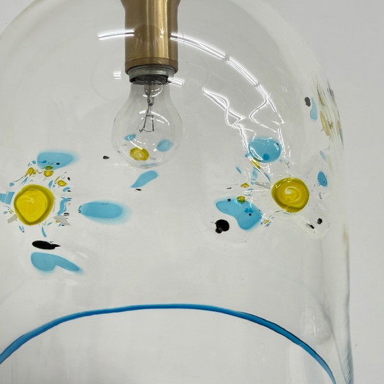 Image 1 of Mid-century design La Murrina glass hanging lamp flowers , 1970s , Italy