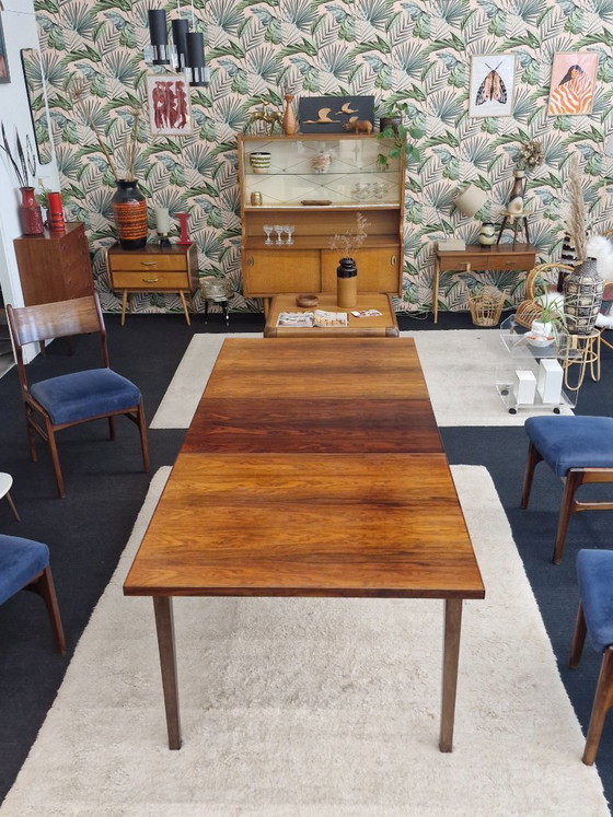 Image 1 of Set da pranzo vintage con tavolo allungabile e 4 sedie in palissandro, anni '70