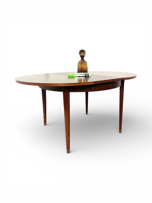 Mesa redonda extensible vintage de mediados de siglo, años 60