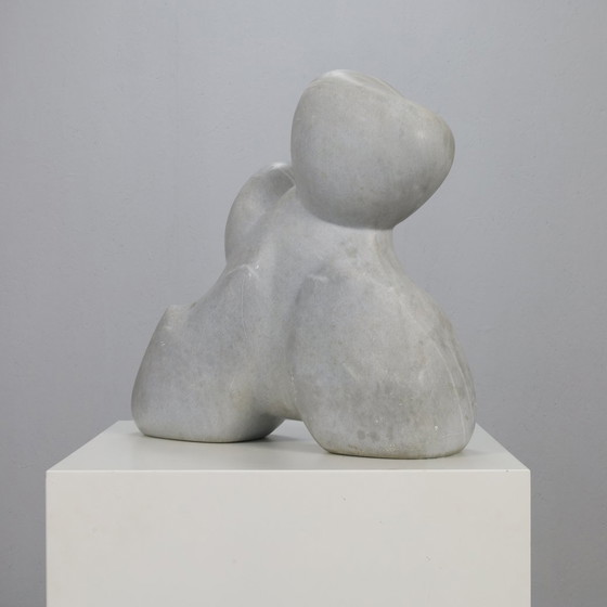 Image 1 of Mother and child - Marble sculpture by Mario Orsogna