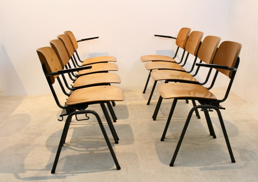 Canapé d'école empilable en contreplaqué industriel par Marko Holland