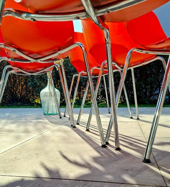 Image 1 of Set of 6 vintage Sintesi Orbit Large chairs – iconic Italian design