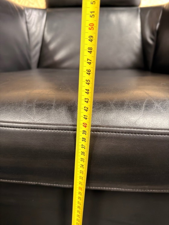 Image 1 of Rolf Benz bank en 2 fauteuils zwart leer