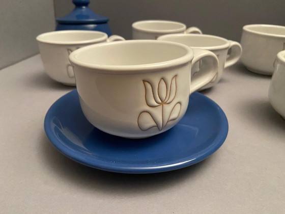 Image 1 of 6-teiliges Set CERASARDA ITALY Tassen mit Zuckerdose, handgefertigt